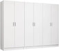 6 Doors Storage Cabinet with Ample Shelves Space 94" L Utility Armoire Closet Entryway and Bedroom Organization Unit (Rustic)