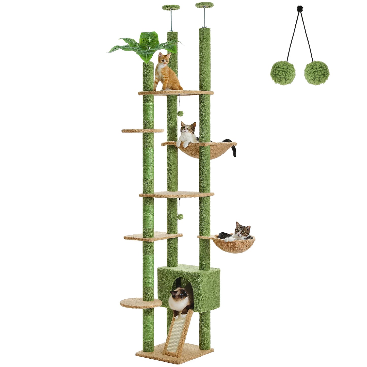 Adjustable Height Floor to Ceiling Cat Activity Tree