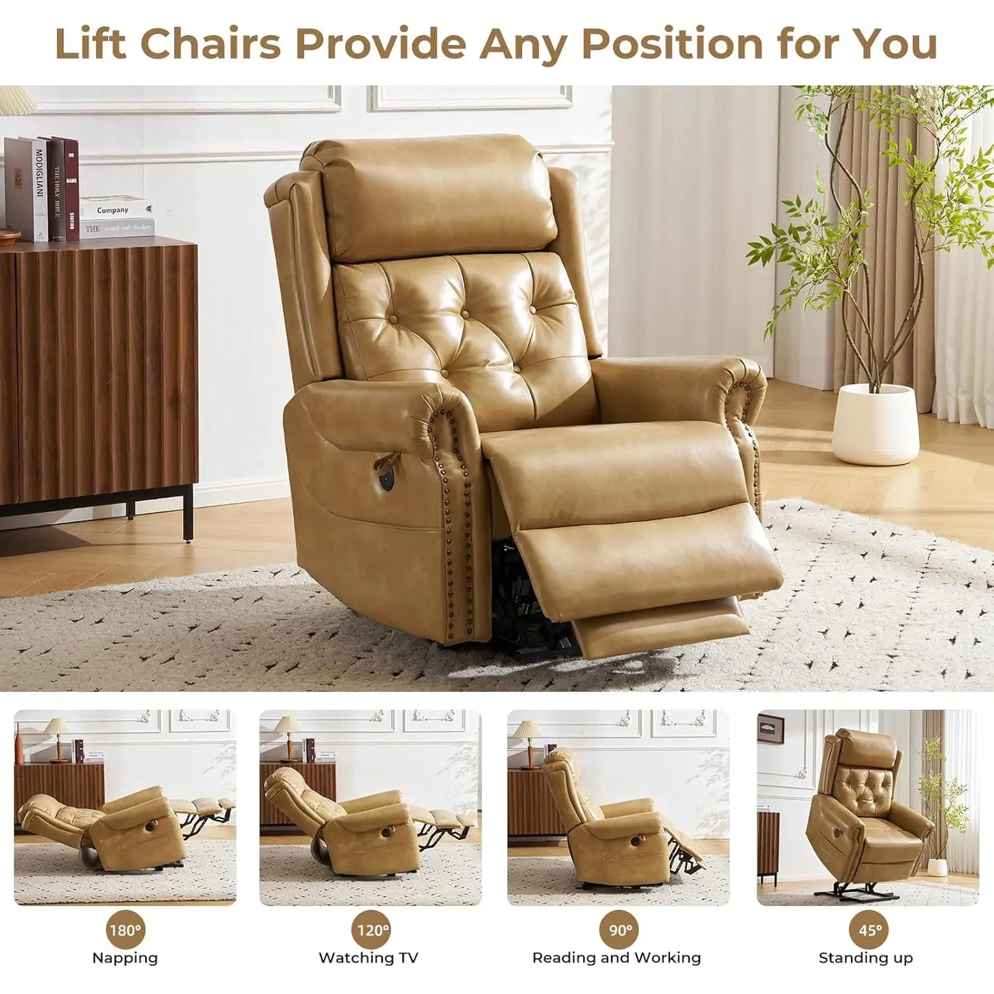 Oversized Electric Power Lift Recliner Chair with Massage And Heat Elderly Comfortable Living Room Furniture Customizable Lay