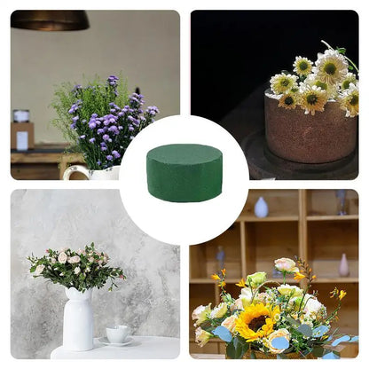6PCS Green Floral Foam Round Floral Brick Blocks Artificial Flower DIY Flower Arrangement Kits