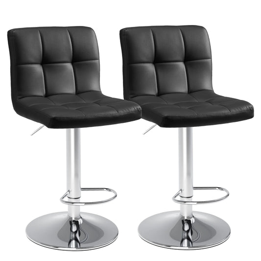 PU Leather Bar Stools Set of 2,Upholstered Counter Height Bar Stools,SGS Certified Gas Gylinder Comfortbale Backrest