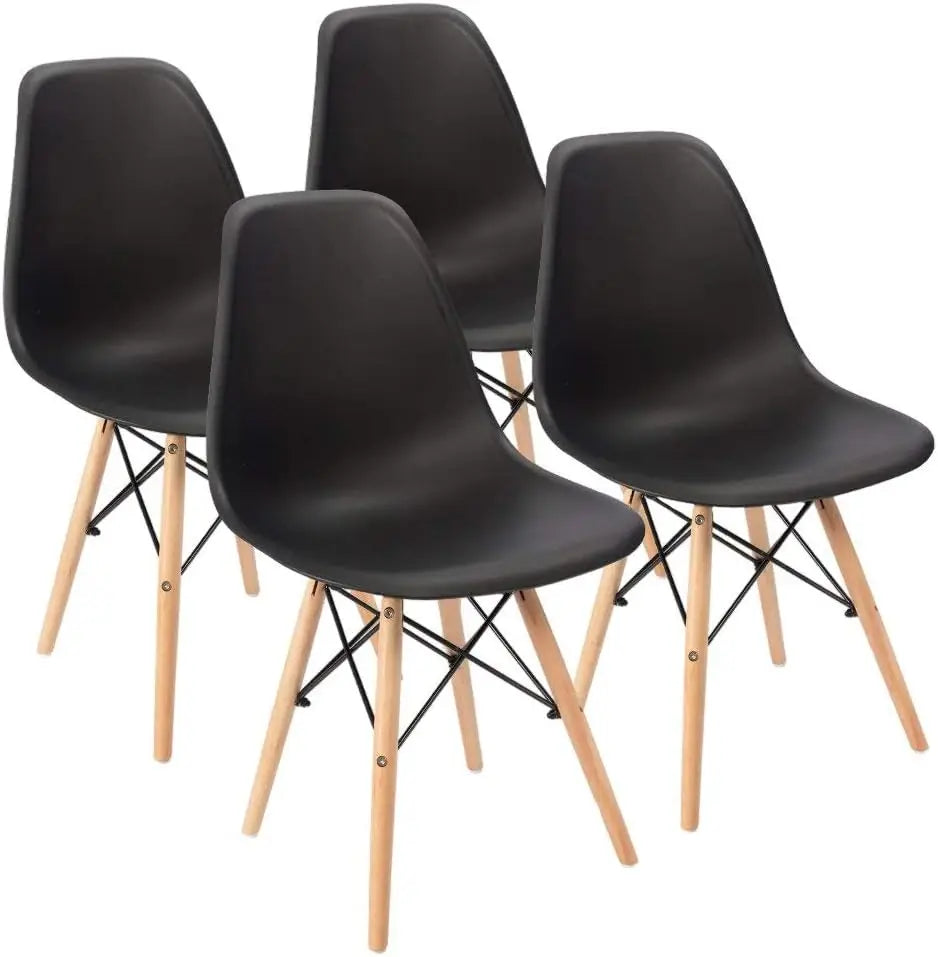 Modern Style Dining Chair Mid Century Modern DSW Chair, Shell Lounge Plastic Chair for Kitchen Chairs Set of 4(White)