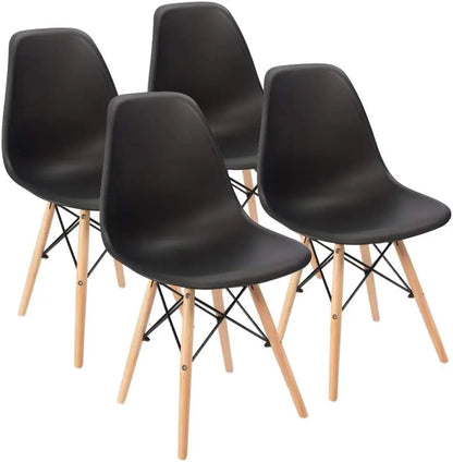 Modern Style Dining Chair Mid Century Modern DSW Chair, Shell Lounge Plastic Chair for Kitchen Chairs Set of 4(White)
