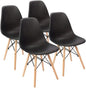 Modern Style Dining Chair Mid Century Modern DSW Chair, Shell Lounge Plastic Chair for Kitchen Chairs Set of 4(White)