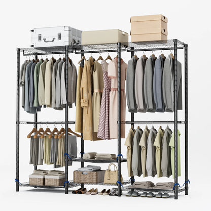 Clothes Rack Storage Organizer Wardrobe Hanging Clothes Freestanding Portable Heavy Duty 960 lb