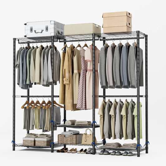 Clothes Rack Storage Organizer Wardrobe Hanging Clothes Freestanding Portable Heavy Duty 960 lb