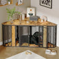 Large Wooden Dog Kennel Furniture, XL Dog Crate with 2 Doors, Decorative End Table for Small to Large Dogs