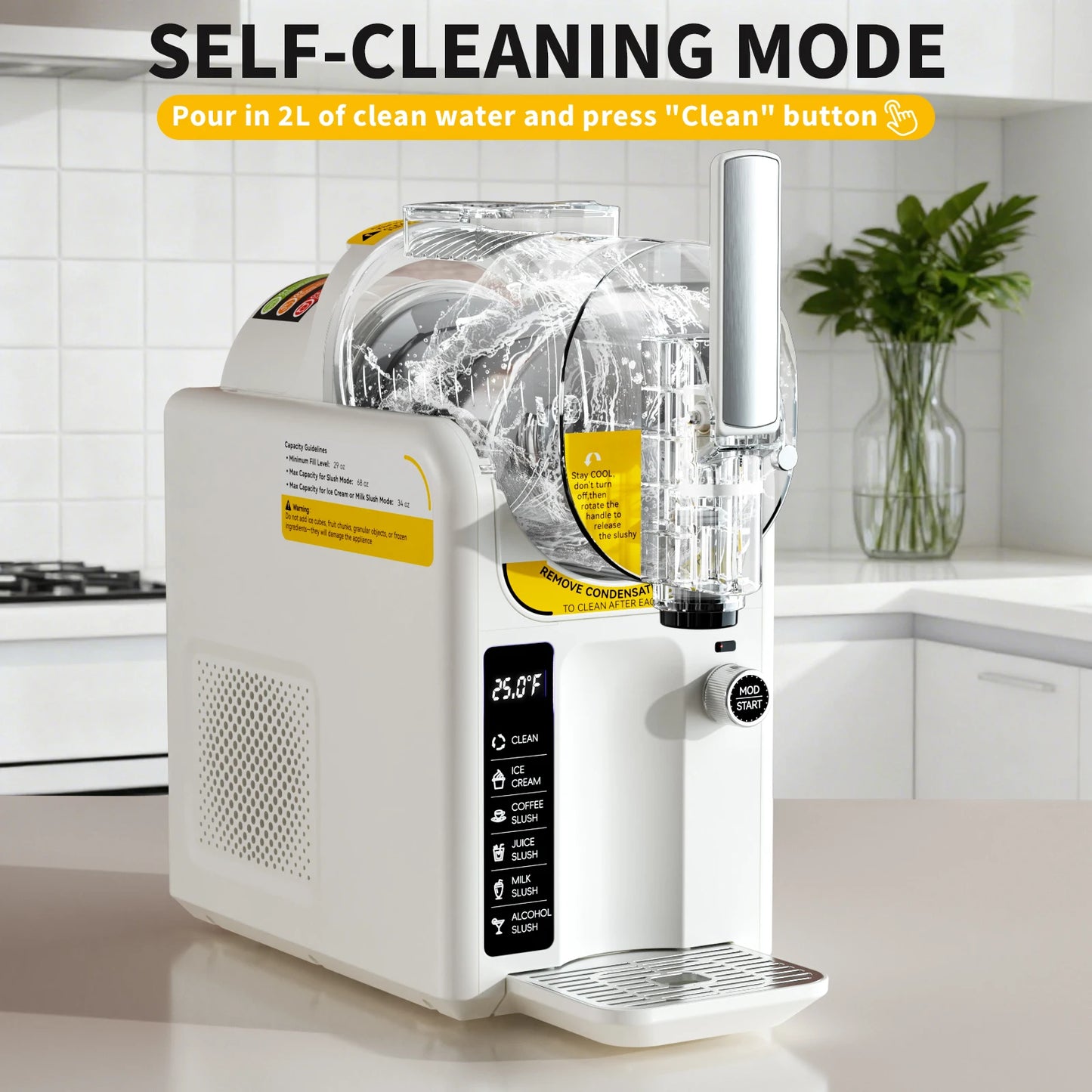Ice Cream Machine Frozen Drink Maker, Slushie Machine for Home - Slushy Machine Maker No Ice Needed Self Cleaning, 5 Preset for Soft Serve Ice Cream, Slushie, Margarita, Frappés, Milkshake