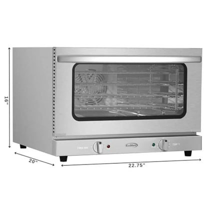 23 in. Commercial Countertop Convection Oven for Half-Size Pans with 4 Racks 1600W Stainless Steel ETL Listed Safety Sanitation