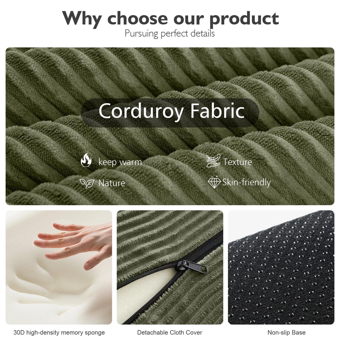 59" 4-in-1 Cloud Boneless Convertible Floor Sofa Bed,High-Density Sponge & Corduroy Fabric Futon Daybed for Living Room Bedroom