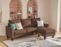 L-Shaped 3-Seater Sofa - Convertible Chaise Corduroy Couch for Small Spaces