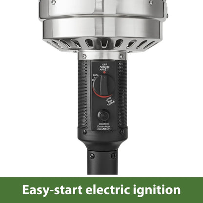 Outdoor Propane Gas Patio Heater 48000 BTU Freestanding Metal with Wheels Safety Features Decks Campgrounds and Patios