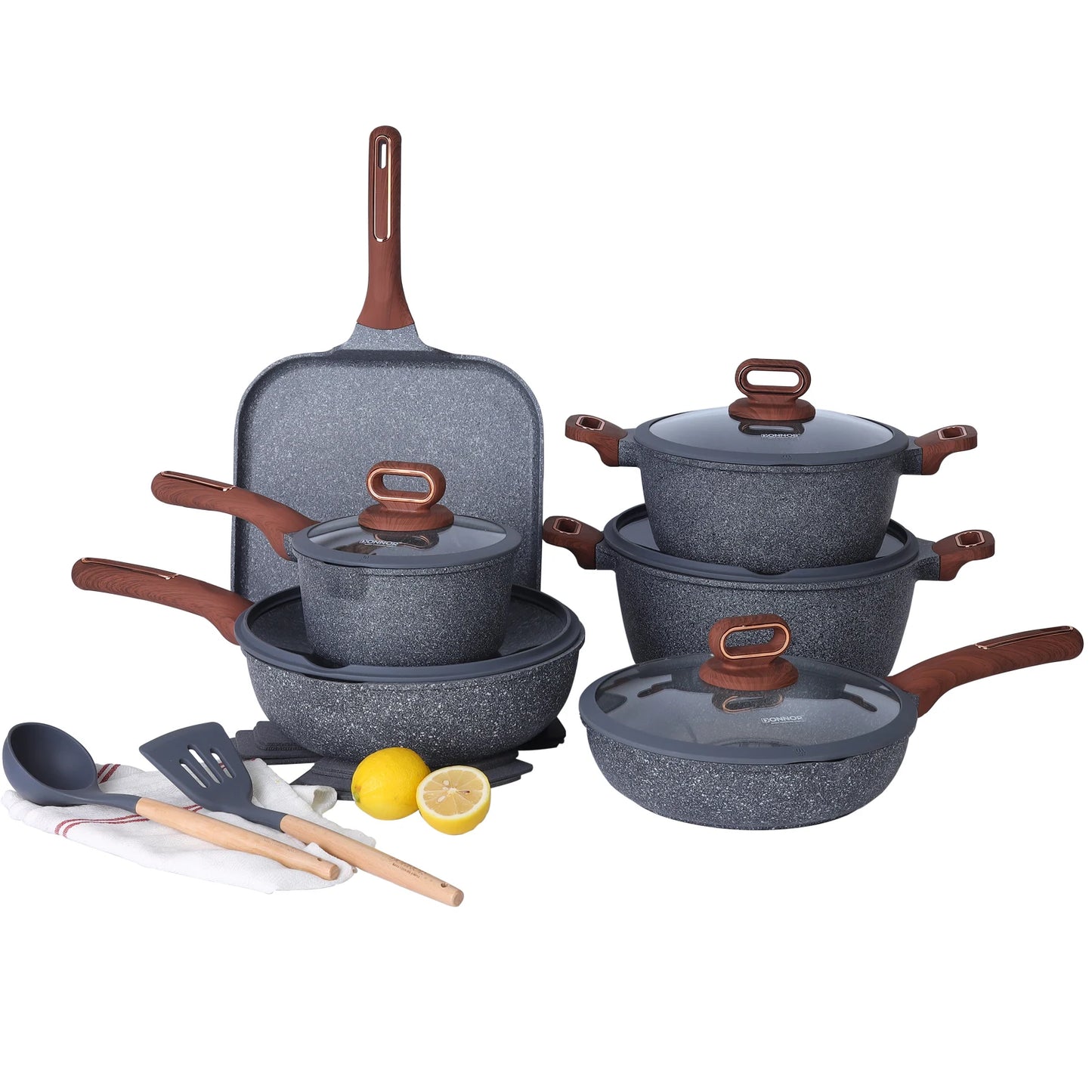 Ceramic Cookware Sets Pots and Pans Set Nonstick  Induction Cookware Kitchen Cooking Set with Frying Pans Set