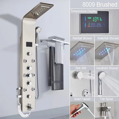 Bathroom Shower Panel LED Rainfall/Waterfall Shower Head