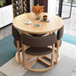 Round Mobile Dining Tables Set Kitchen 4 Chairs Center Wood Table Extendable Luxury Floor Mesa Comedor Home Furniture Wood Table