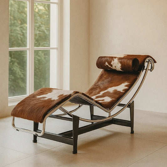 Vintage Minimalist LC4 Lounge Chair Modern Designer Chaise  Recliner for Home Office Living Room Reading and Relaxation