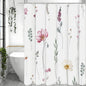 Watercolor Flower Shower Curtain, Bathroom Decorative Shower Curtain, Waterproof Shower Curtain with Hooks