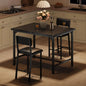 Dining Table Set for 2 w/Counter Height Table & 2 Upholstered Bar Stools, 3-Piece Kitchen Table Set with Footrest & Corner