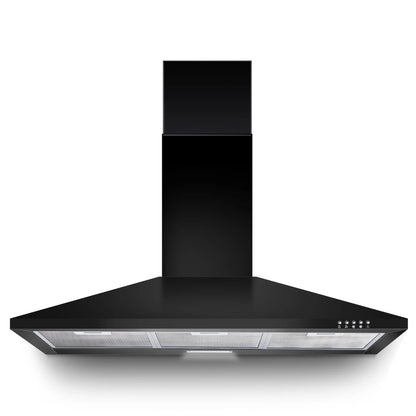 24/36" Black Stainless Steel Range Hood 450 CFM, 3-Speed, LED Light, Under 55dB, Ducted/Ductless 120V