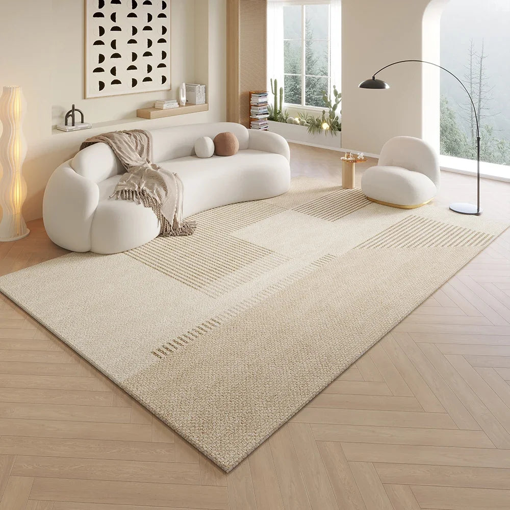 Cream Minimalist Rug Durable Non-Slip Living Room Sofa Mat Bathroom  Floor Covering Home Furnishings