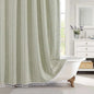 Nordic Jacquard Linen Shower Curtain with Tassels Waterproof Bath Curtains with Hooks for Bathroom Bathtub Bathing Cover