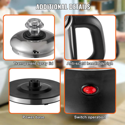 12-Cup Electric Percolator Coffee Pot 304 Stainless Steel Coffee Percolator with Keep Warm Function