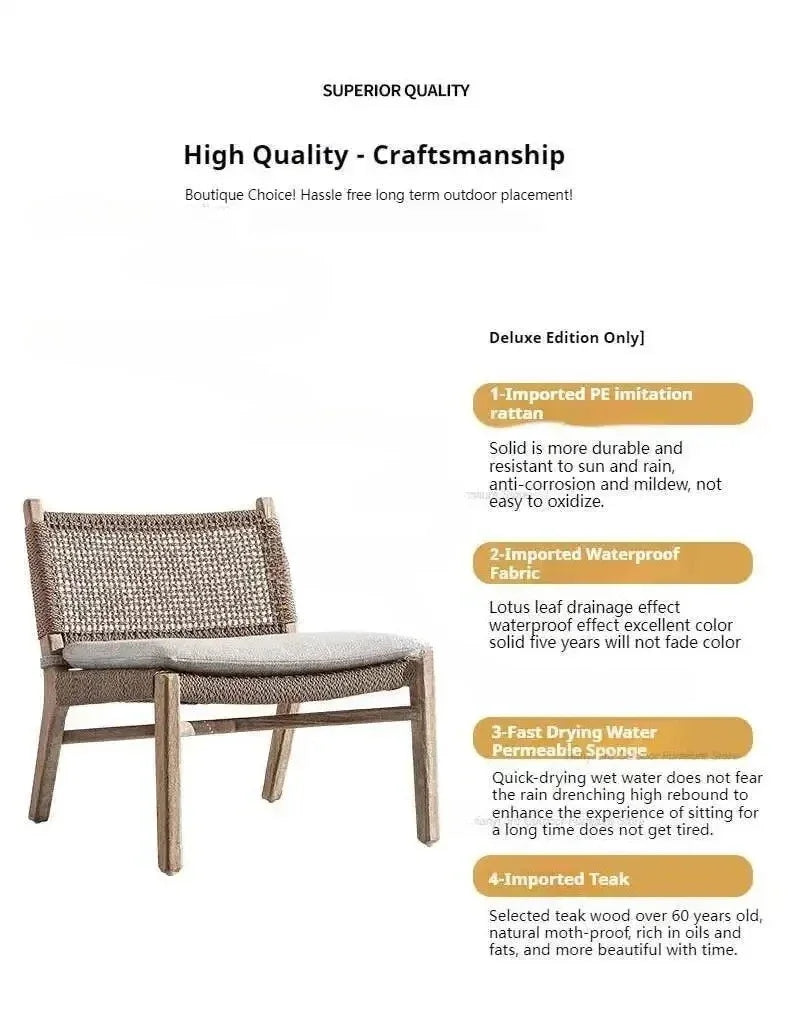 Japanese Style Waterproof and Sunscreen Garden Sofa, Minimalist Designer, Modern Garden Sofa, Artistic Outdoor Furniture, Divano