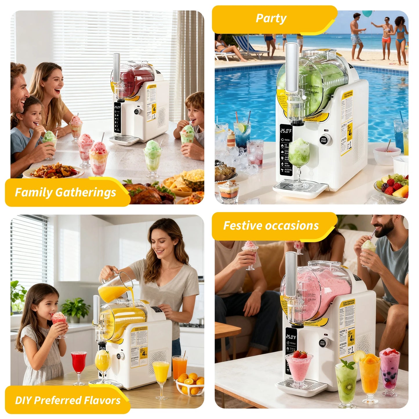 Ice Cream Machine Frozen Drink Maker, Slushie Machine for Home - Slushy Machine Maker No Ice Needed Self Cleaning, 5 Preset for Soft Serve Ice Cream, Slushie, Margarita, Frappés, Milkshake
