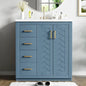 Herringbone Single Sink Bathroom Vanity, Freestanding 30" Modern Bathroom Vanity Storage Cabinet with 3 Drawers and 2 Doors, Sol