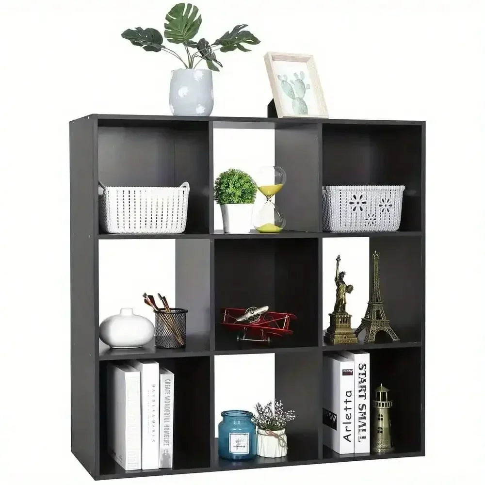 9 Cube Wooden 3 Tier Cabinet Storage Organizer Bookcase Shelving