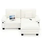 Sleeper Sofa Pullout Bed for Living Room.L Shaped Couch with Storage Chaise.USB.Cup Holder (Dark G