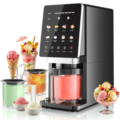 11 in 1 Ice Cream Maker with Recipe, Mix-in & Re-spin for Creamy Texture | 3 Pints Diary Free Keto-Friendly Frozen Dessert Machine, Frozen Treat, Yogurt, Sorbet, Gelato, Smoothie Bowls