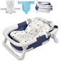 Eco-friendly Baby Bath with Temperature Indicator,Foldable Baby Bathtub for Newborn Baby