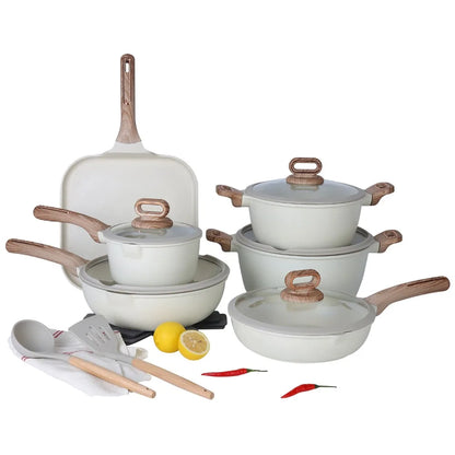 Ceramic Cookware Sets Pots and Pans Set Nonstick  Induction Cookware Kitchen Cooking Set with Frying Pans Set