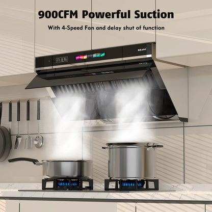 Under Cabinet Range Hood 30/36 inch, 900 CFM Kitchen Hood with Voice/Gesture/Touch Control,Ducted/Ductless Convertible