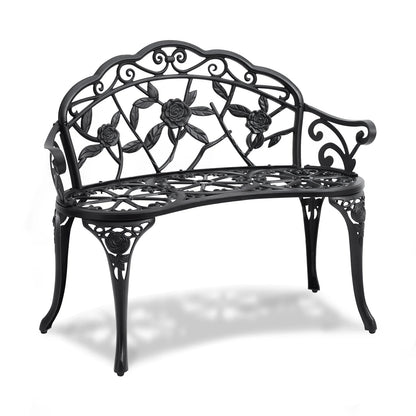 Outdoor Bench Wooden Metal Garden Bench for Outdoors 480 lbs Load Capacity Bench Outdoor Garden Park Bench
