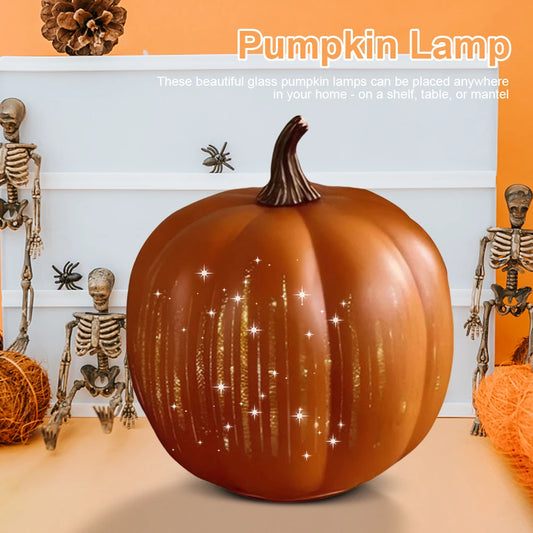 Twinkle Light Pumpkins with Timer Starry Night Pumpkins Glass  Pumpkin Lamp Light