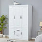Wooden Armoire Wardrobe Closet：Large Wardrobe Closet with 4 Doors, 3 Drawers for Tall Cabinet, Wardrobe Cabinet for Bedroom with