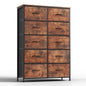 Bedside Table For Bedroom With 10 Fabric Drawers Nightstand Storage Cabinet With Steel Frame Clothes Storage Display Cabinet