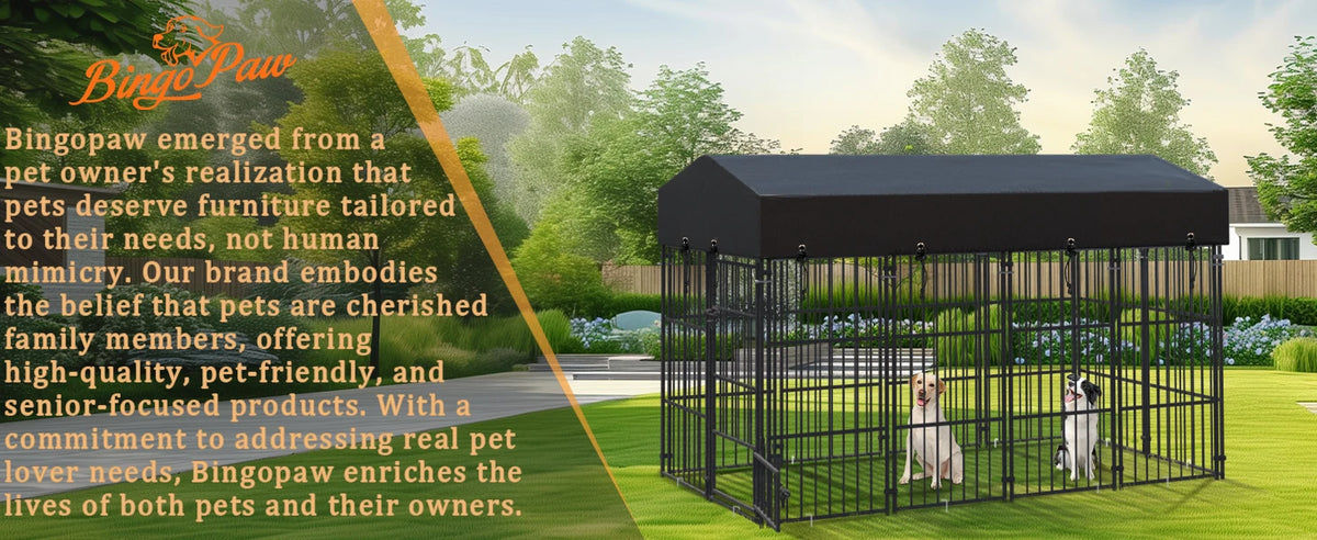 Heavy Duty Large Dog Kennel Pet Welded Metal Playpen Animal Cage with Roof Cover Pet Run Enclosure Playpen House Outdoor Indoor
