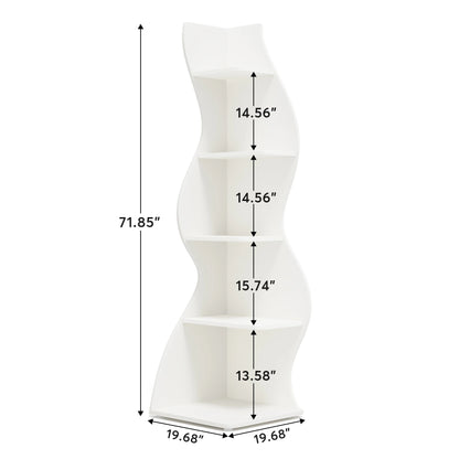 Corner Shelf, Modern 5-Tier Wall Corner Bookshelf, Stylish Corner Small Bookcase Storage Rack Plant Stand
