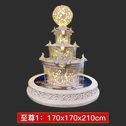 Outdoor garden, fish pond, water feature, courtyard floor-to-ceiling decoration Large European-style flowing water fountain,