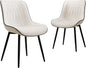 Black Dining Chairs Set of 2 with High Backs Mid Century Modern Kitchen & Dining Room Chairs PU Faux Leather Upholstered
