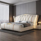 Leather bed with light modern minimalist lit 150x200 180x200 200x220 cm Double bed 2 people bedroom beds frames Furniture