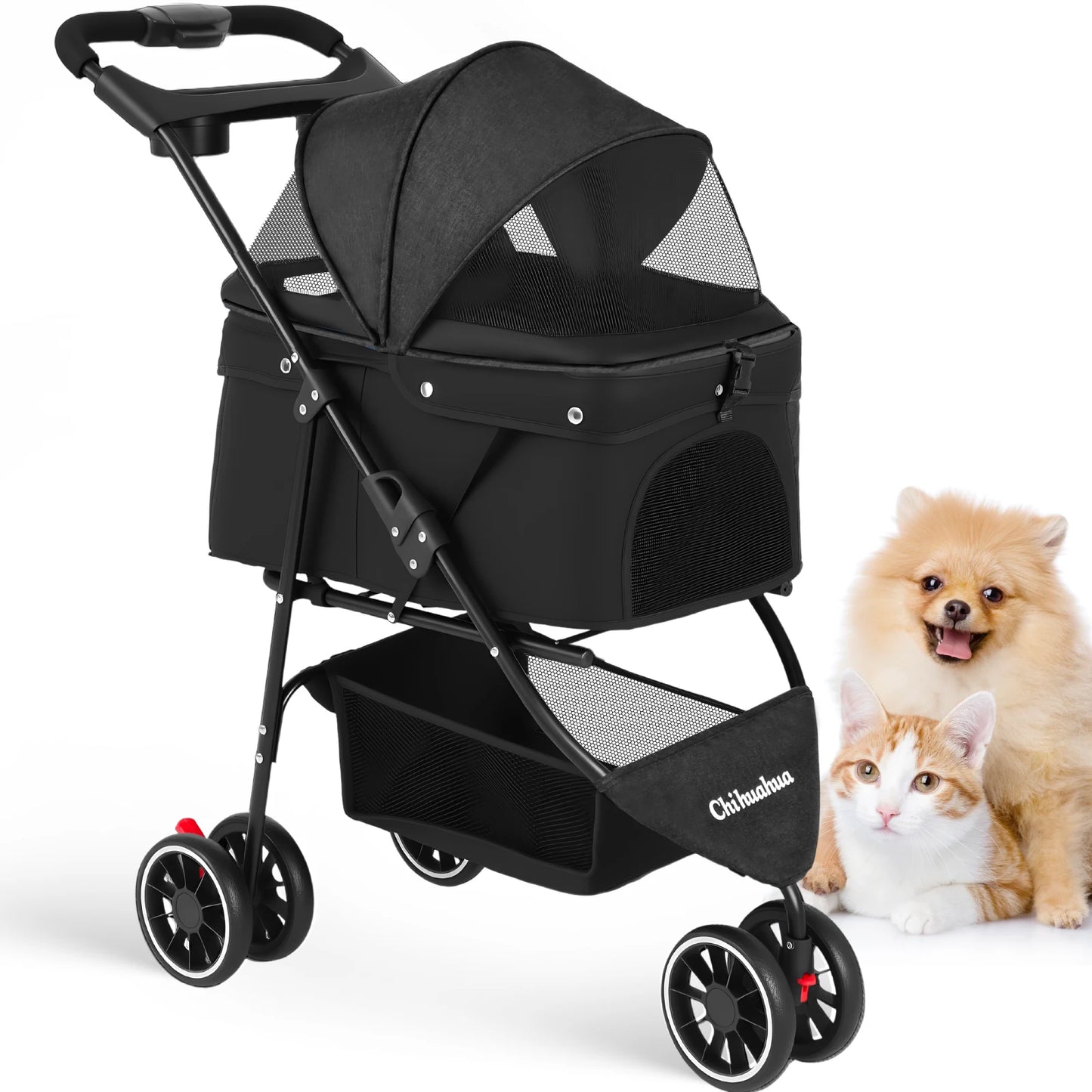 3 in 1 Pet Stroller with Removable Carrier Folding Stroller for Small/Medium Dogs and Cats Waterproof All-Terrain