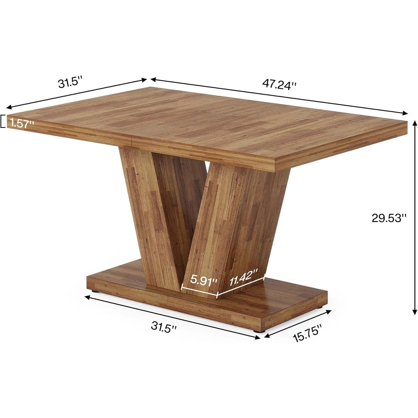 47-Inch Dining Table for 4,Dinner Table with Heavy Duty Pedestal, Farmhouse Eating Table for Home, Dining Room