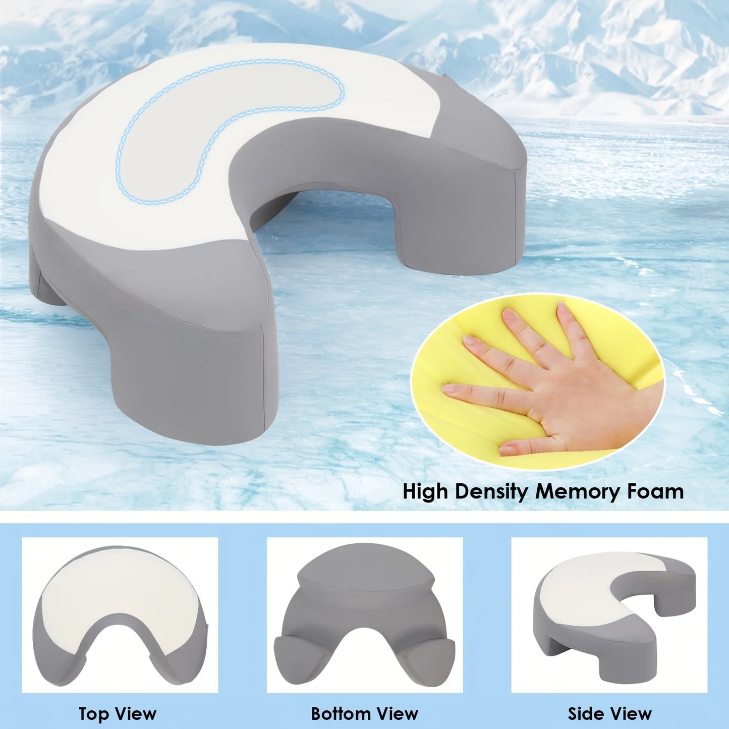 Ergonomic Orthopedic Cervical Pillow-C-Shaped Neck Support for Relief, Cooling Breathable Bed Pillow for Side/Back/Stomach
