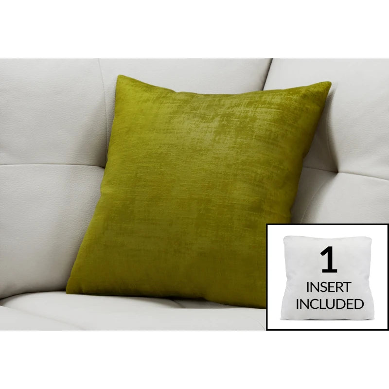 Pillows, 18 X 18 Square, Insert Included, Decorative Throw, Accent, Sofa, Couch, Bedroom, Green Hypoallergenic Polyester, Modern