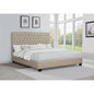 Copper Oatmeal Upholstered Eastern King Bed Frame