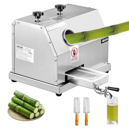 Commercial Sugar Cane Juicer 110LBS/H High Output Sugarcane Juicer Machine w/3 Stainless Steel Rollers 2.4" Large Inlet
